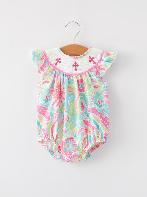 easter-cross-smocking-embroidery-baby-girl-romper Rylee Faith Designs - Sophia's StyleRomper-1
